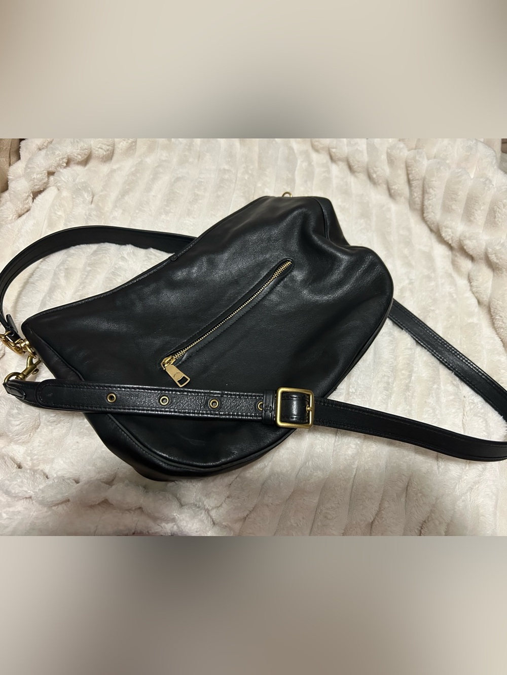 Authentic Coach Black Leather Soft Tabby Hobo Bag